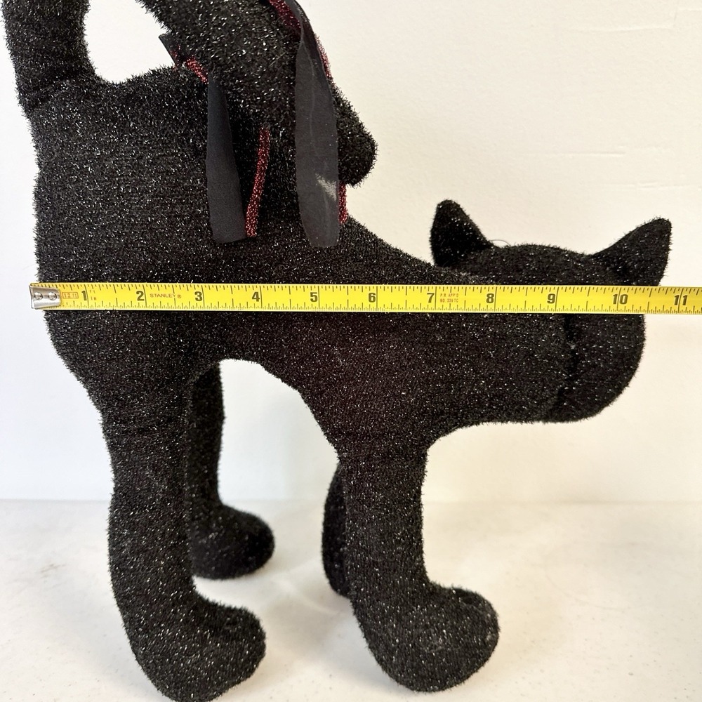 Kids of America 14.5" Black Halloween Cat Metallic Vintage 2000 Plush Toy - Picture 8 of 11